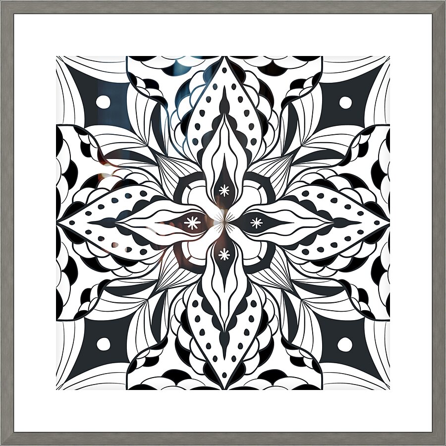 Floral Illusion Picture Frame print
