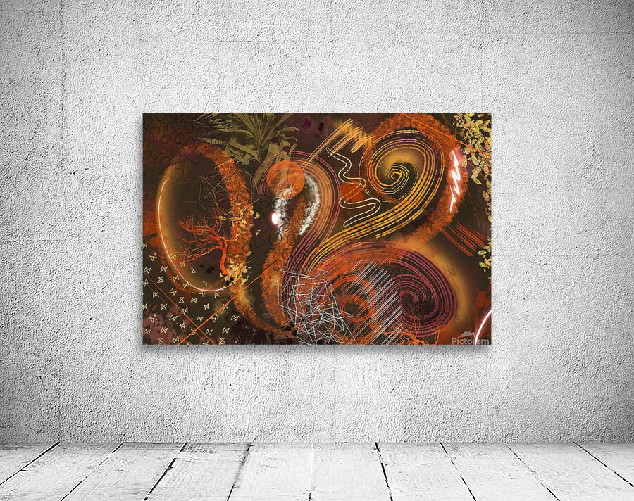 Peacock Abstract Orange Wall Preview