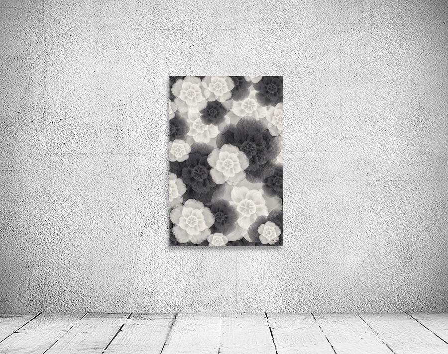 Monochrome Petals Wall Preview