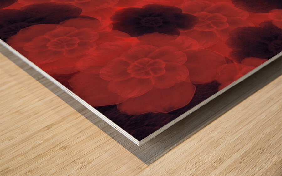 Crimson Bloom Wood print