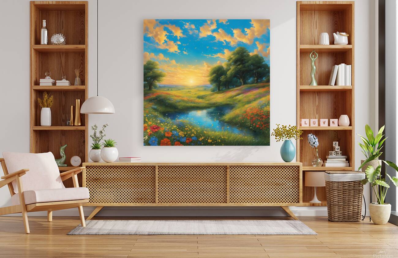 0 The vast expanse of the sky stretches above a f Reproduction