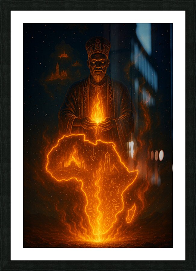 The First Fire  Picture Frame print