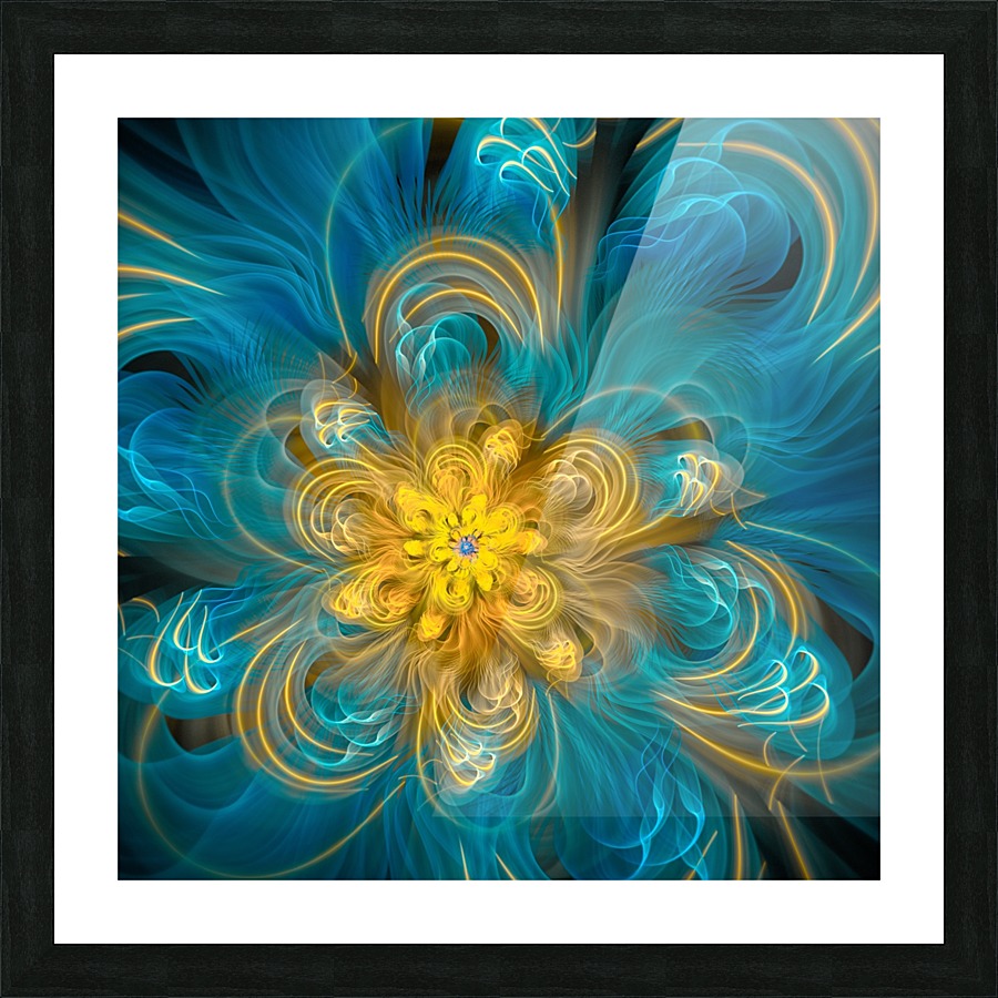Flower In Blue Picture Frame print
