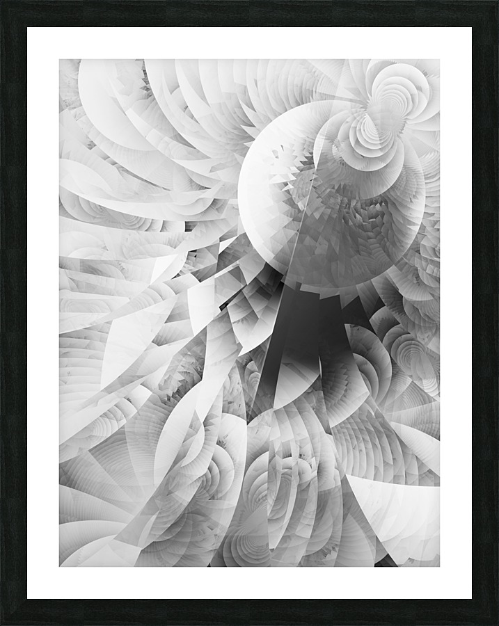 Monotone Meanderings Picture Frame print