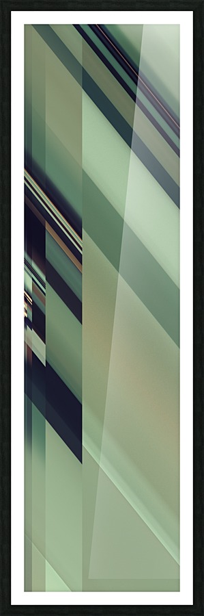 Slanted  Navy-Green Picture Frame print