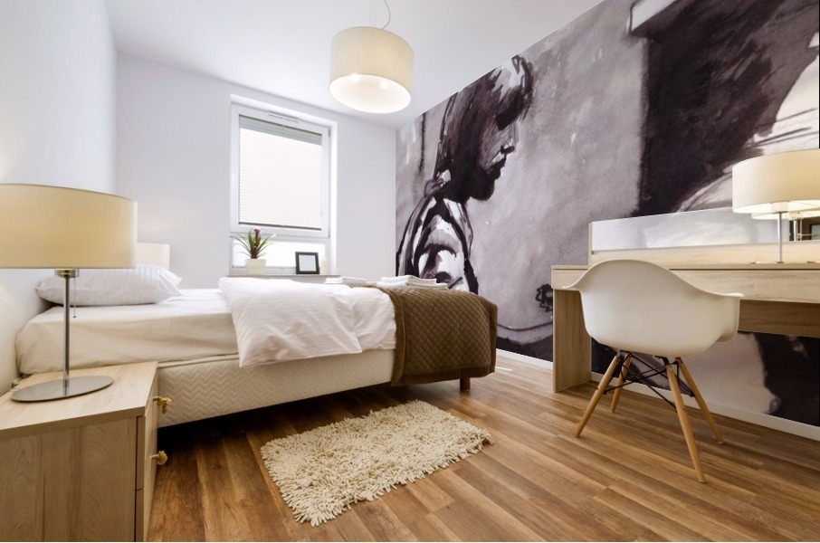 ink painting Mural print