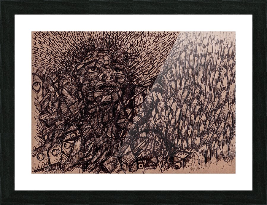 Pen Drawing Picture Frame print