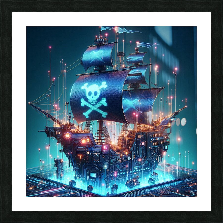 pirate web 1-4 Picture Frame print