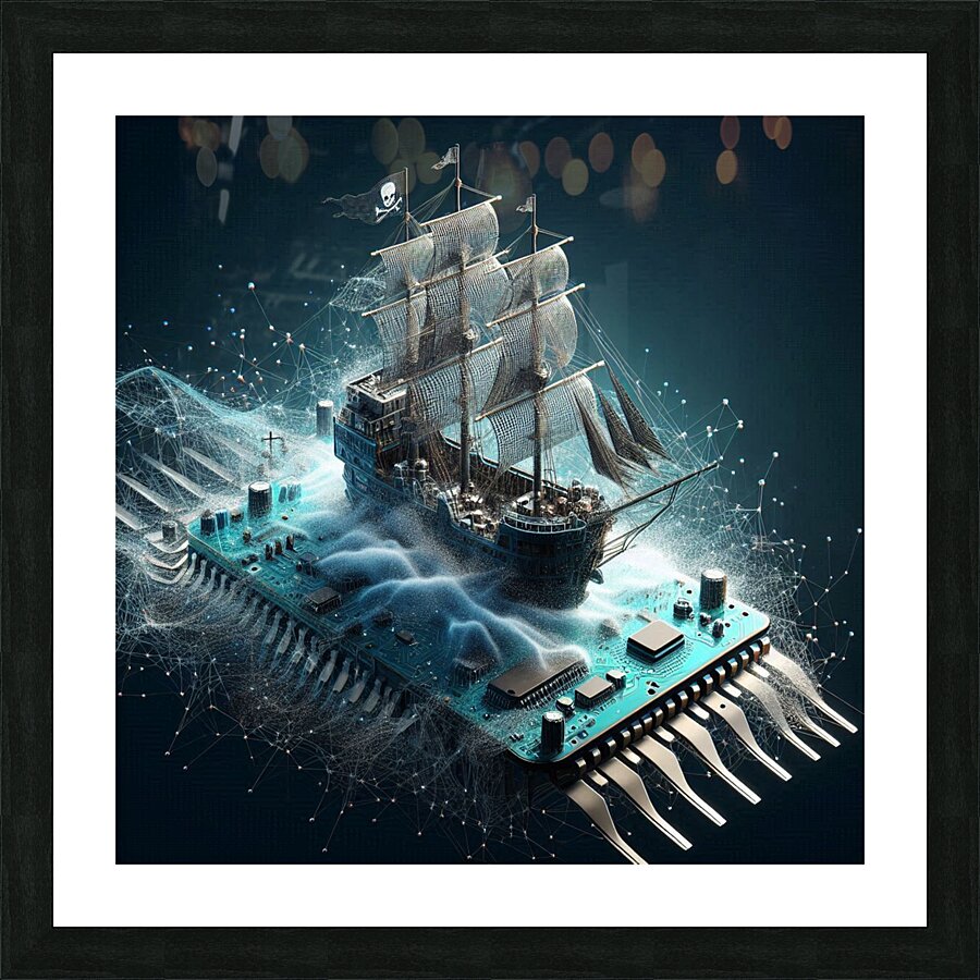 pirate web 4-4 Picture Frame print