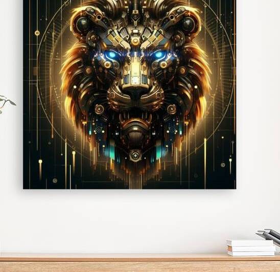 cybernetic lion 4 digital works series1-3 by KATHEO