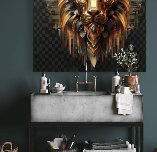 cybernetic lion 4 digital works series1-1 by KATHEO