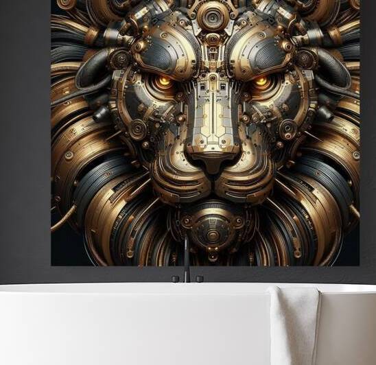 cybernetic lion 4 digital works series2-4 by KATHEO