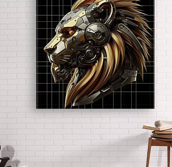 cybernetic lion 4 digital works series2-3 by KATHEO