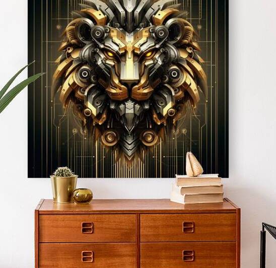 cybernetic lion 4 digital works series2-1 by KATHEO