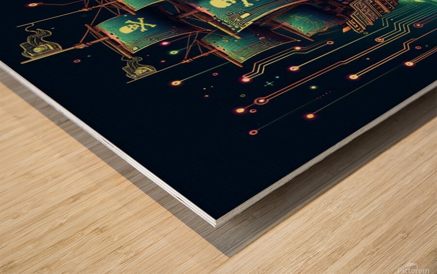 pirate web 2-4 Wood print