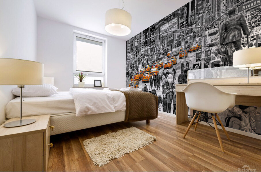 Times square bw Mural print