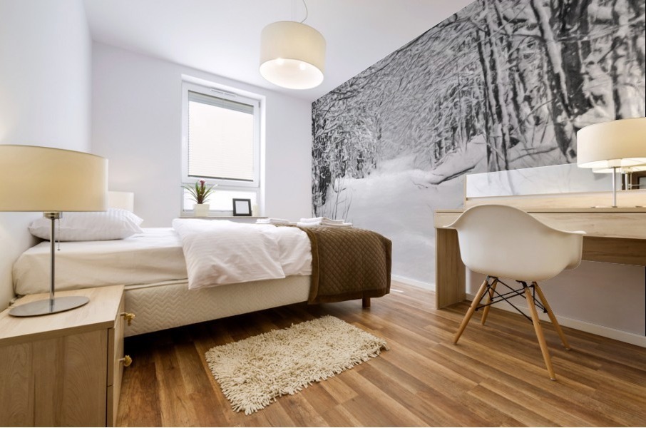 sentier de neige Mural print