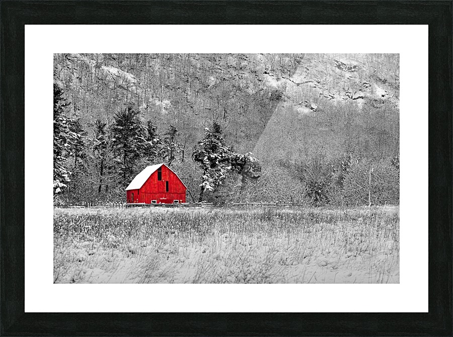 Grange rouge Picture Frame print