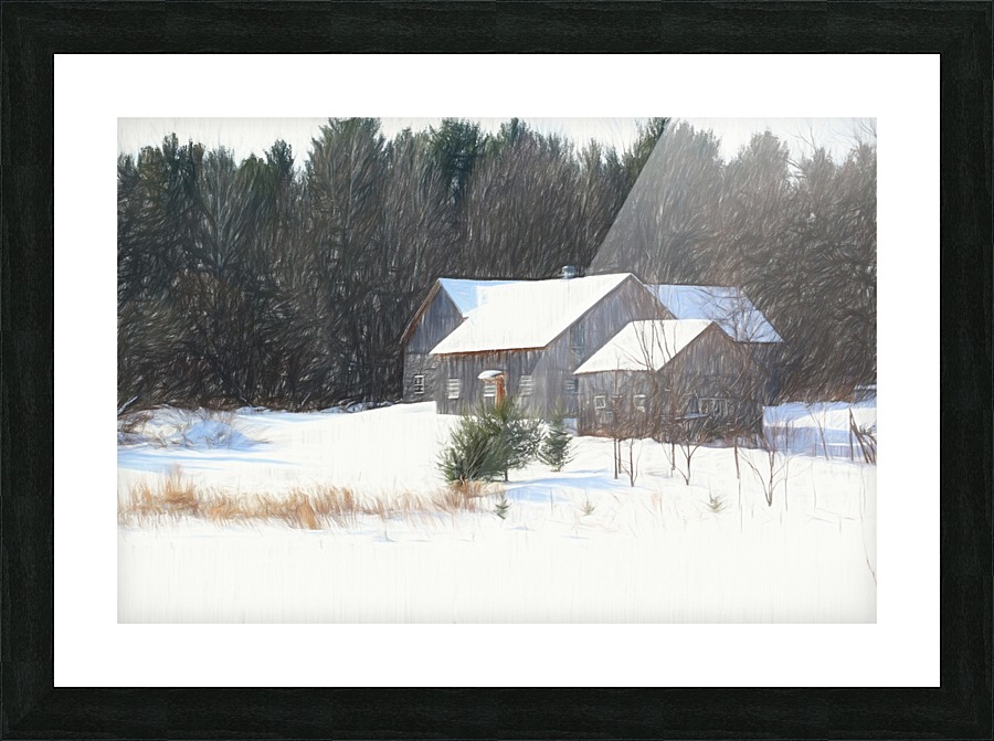 Grey barn Picture Frame print