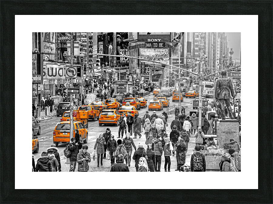 Times square bw Picture Frame print