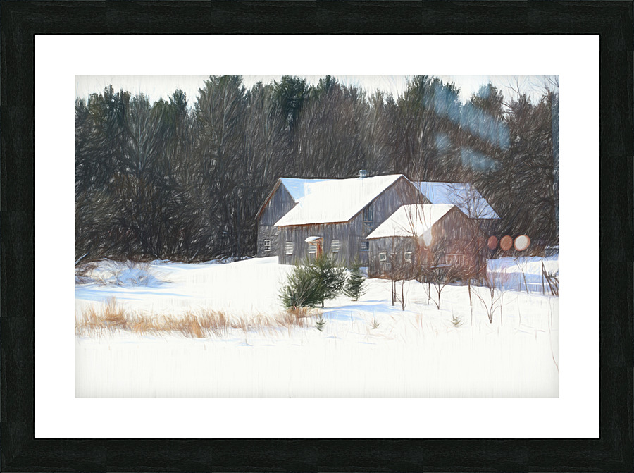 Grey barn Picture Frame print