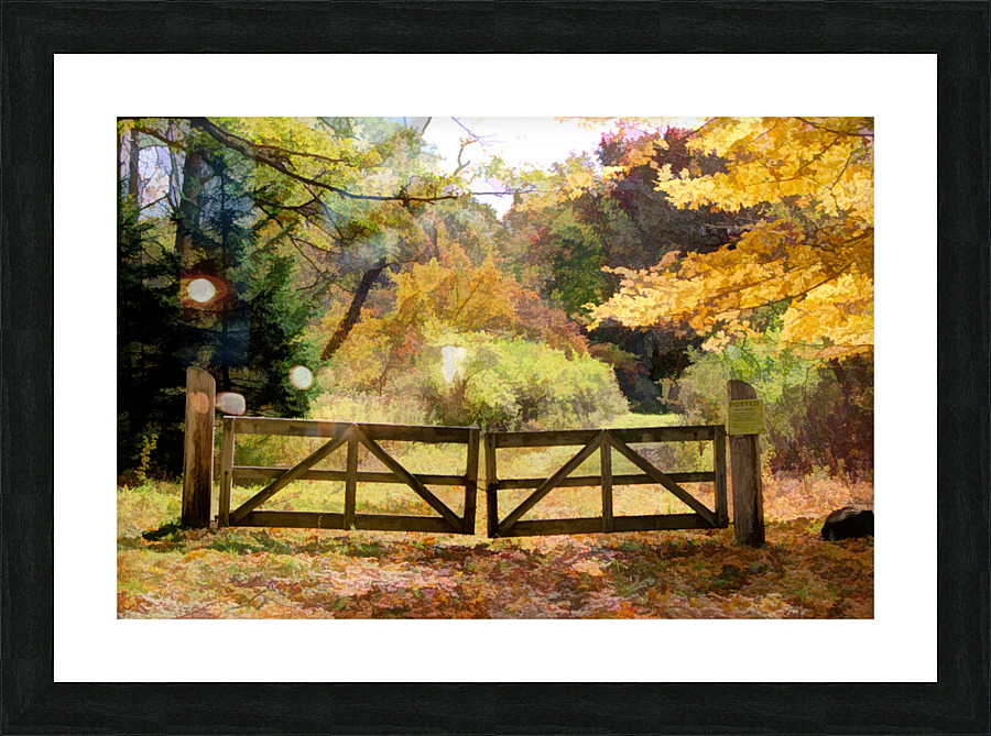 Autumn gate Picture Frame print