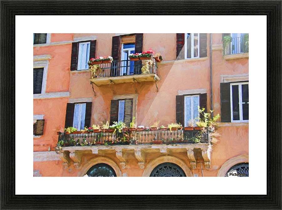 balcon fleuri Picture Frame print