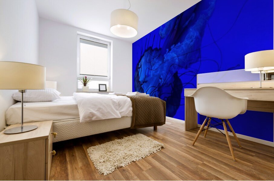 Indigo Jellyfish Mural print