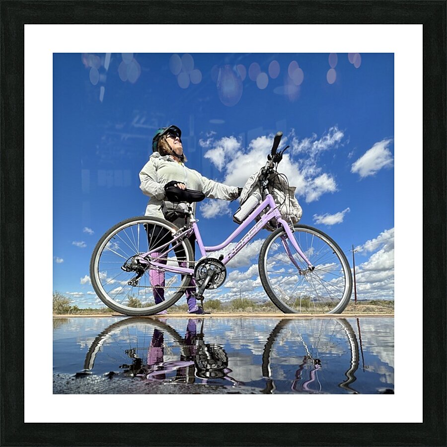 Cycling Reflection Picture Frame print
