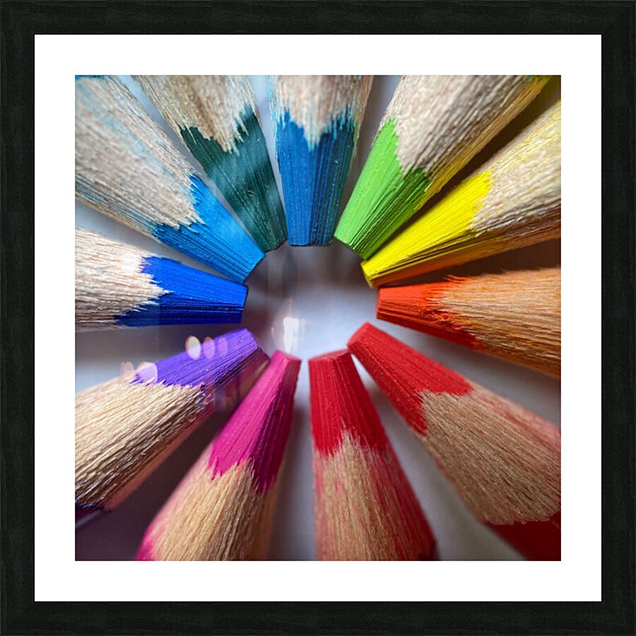 Pencil Crayon Rainbow Picture Frame print