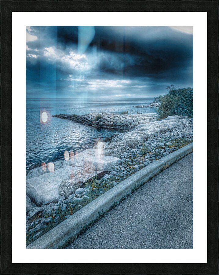 Ominous Blue Picture Frame print