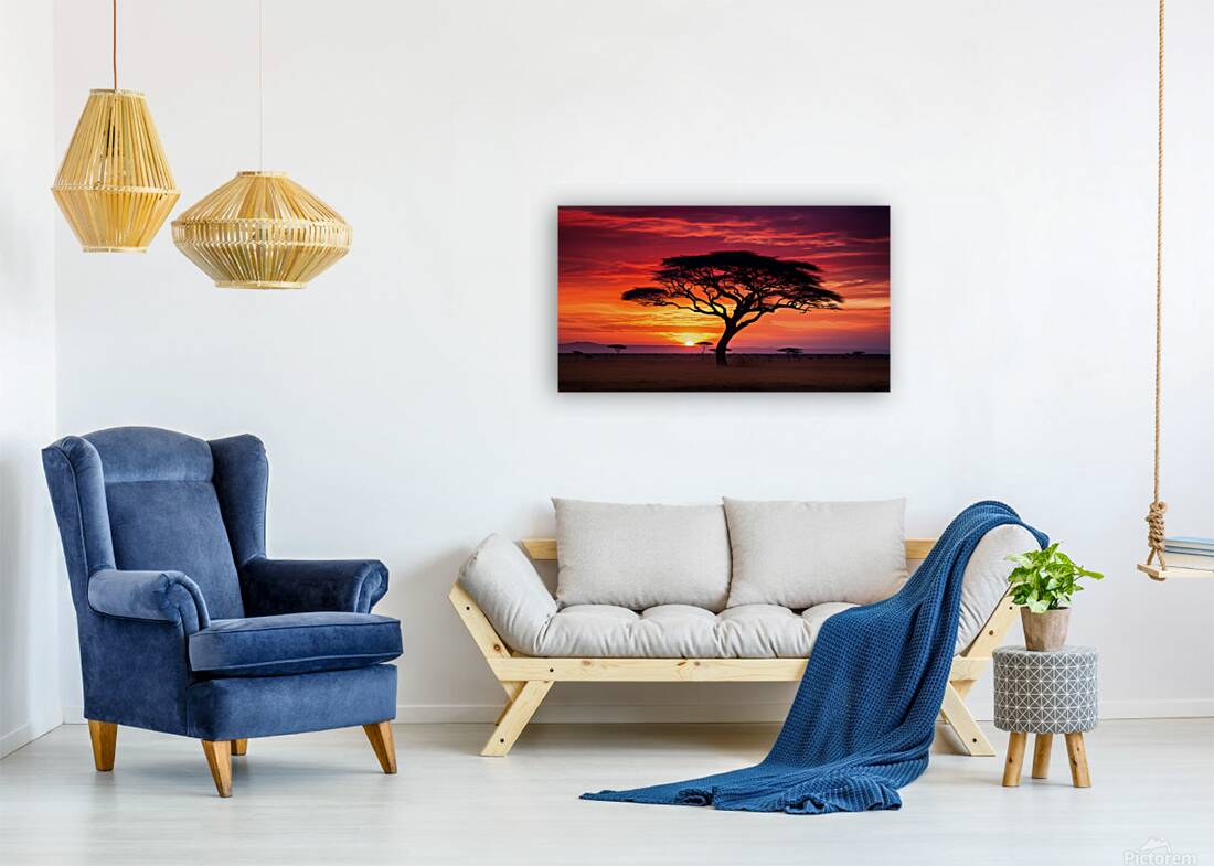 Acacia Tree on Serengeti AI Reproduction