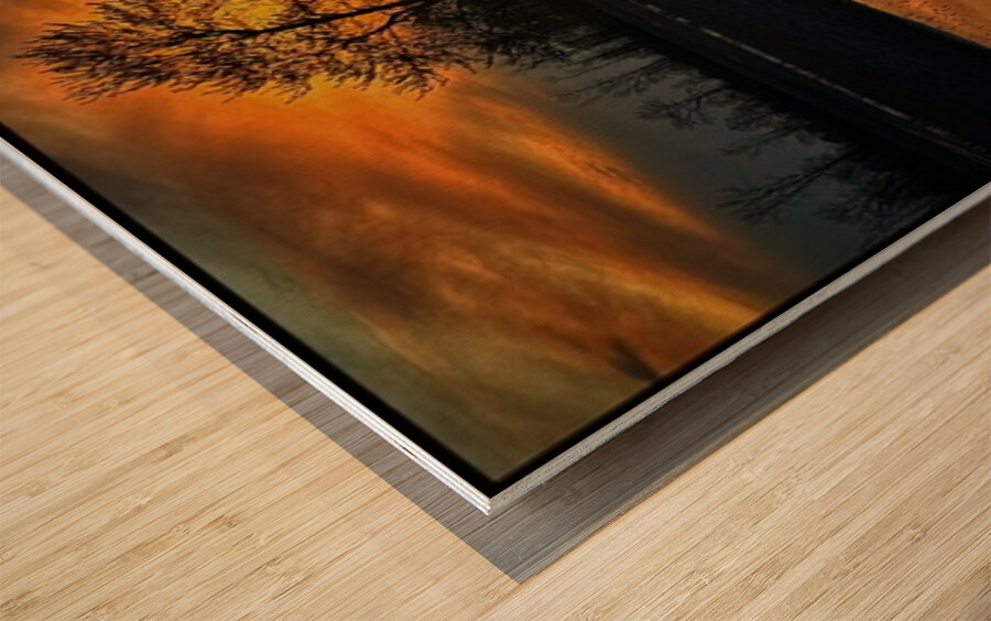 Sunset Reflection Wood print