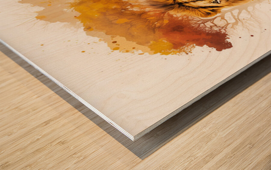 King of the Jungle AI Wood print