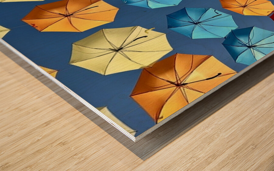 Umbrella Sky Wood print