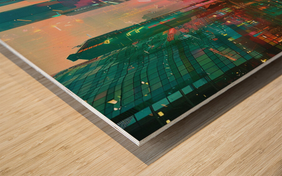 Spectral Hues AI Wood print