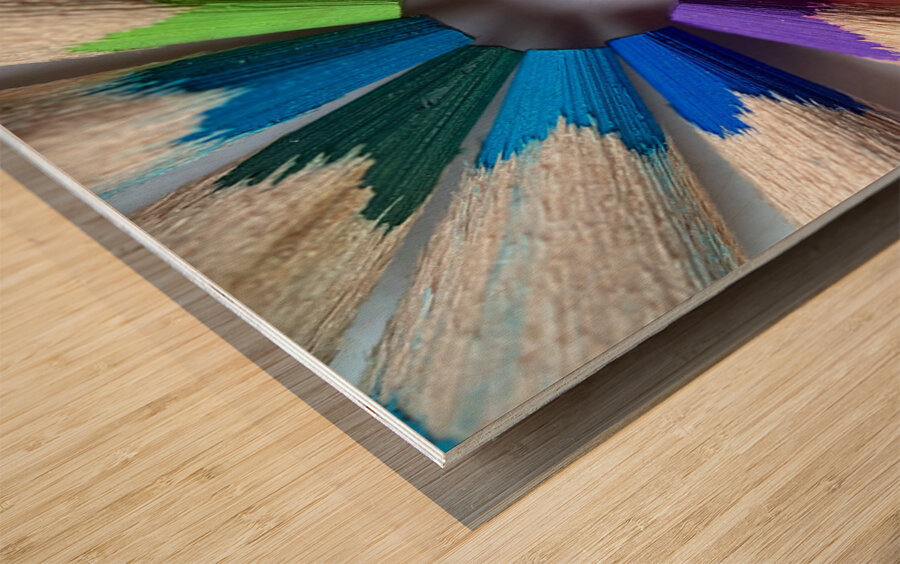 Pencil Crayon Rainbow Wood print