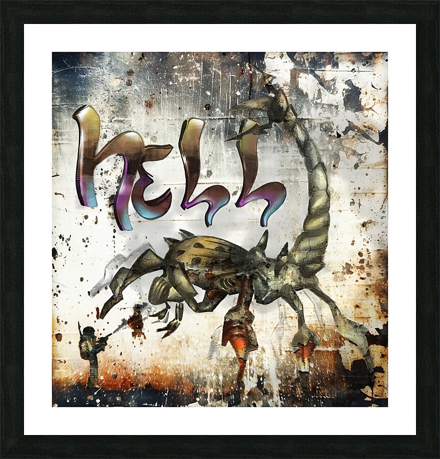 Scorpio and hell Picture Frame print