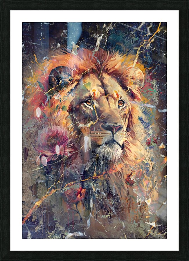 Lion painting 2 Picture Frame print