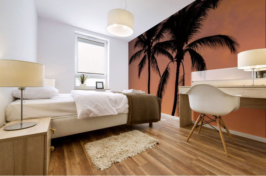 Two Palms Sunrise Mural print