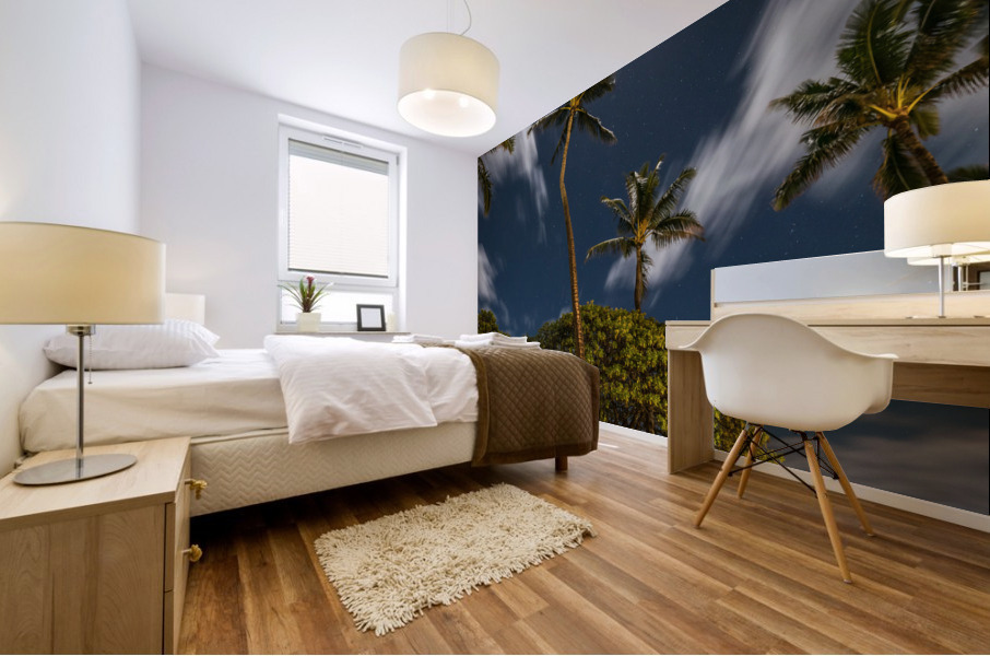 Moonlit Palm Trees Mural print