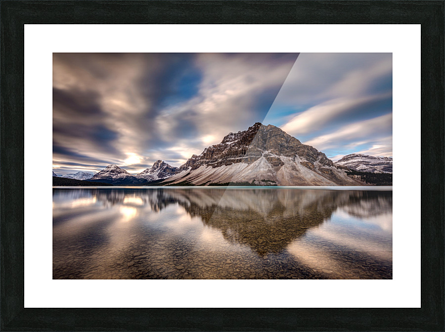Bow Lake Dramatic reflection Picture Frame print