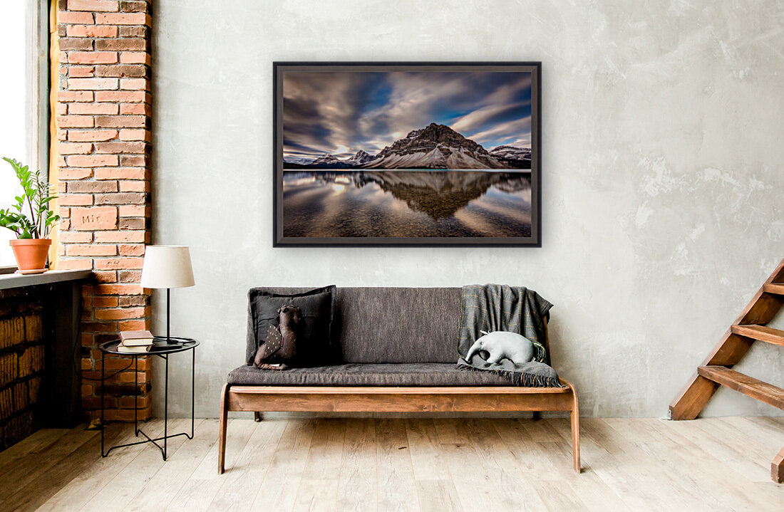 Bow Lake Dramatic reflection Reproduction