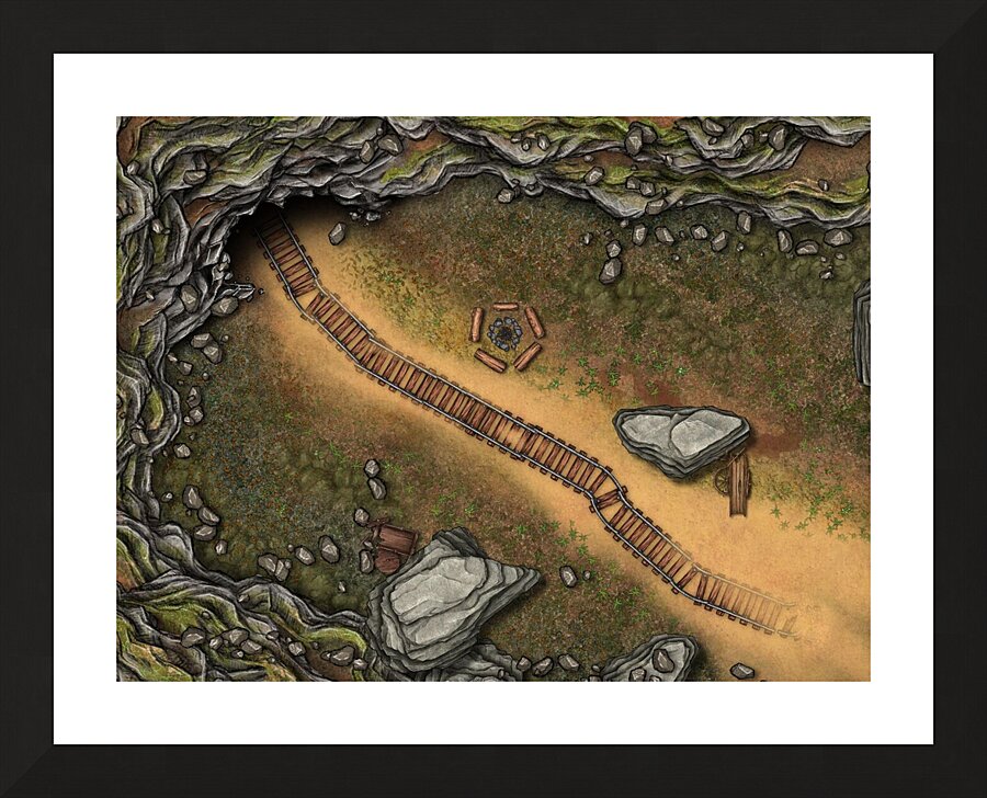mountain Mine cave  Picture Frame Printing