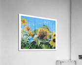 gardensunflowers border Acrylic Print