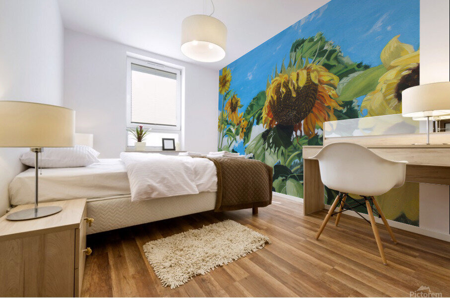 gardensunflowers border Mural print