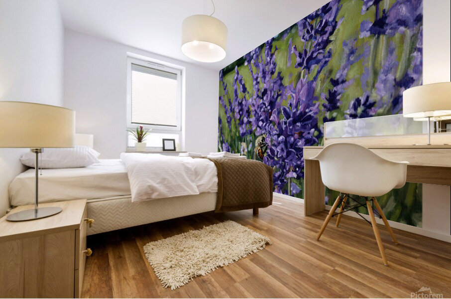 lavenderbee border Mural print