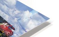 Train Passing Sunflower Field HD Metal print