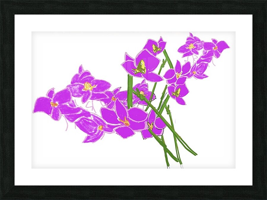Purple Flowers  Picture Frame print