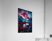 the ethereal beauty of a mystical landscape under the red moonlight Acrylic Print
